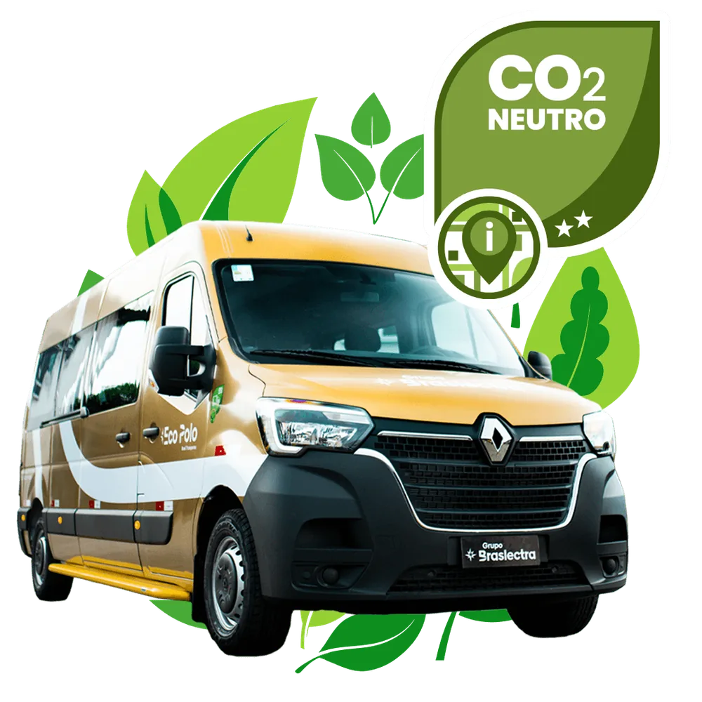 Montagem: van com selo CO₂ neutro